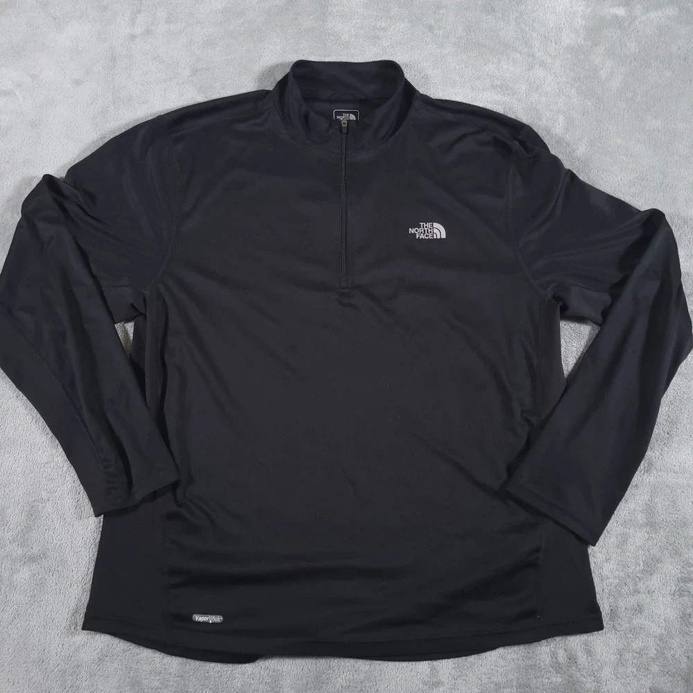 The North Face Shirt Mens Large Black VaporWick 1/4 Zip Base Layer Performance